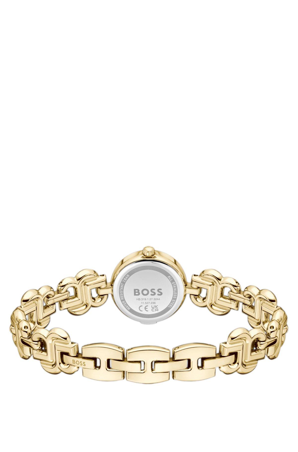 Gold-tone watch with monogram bracelet Product Image