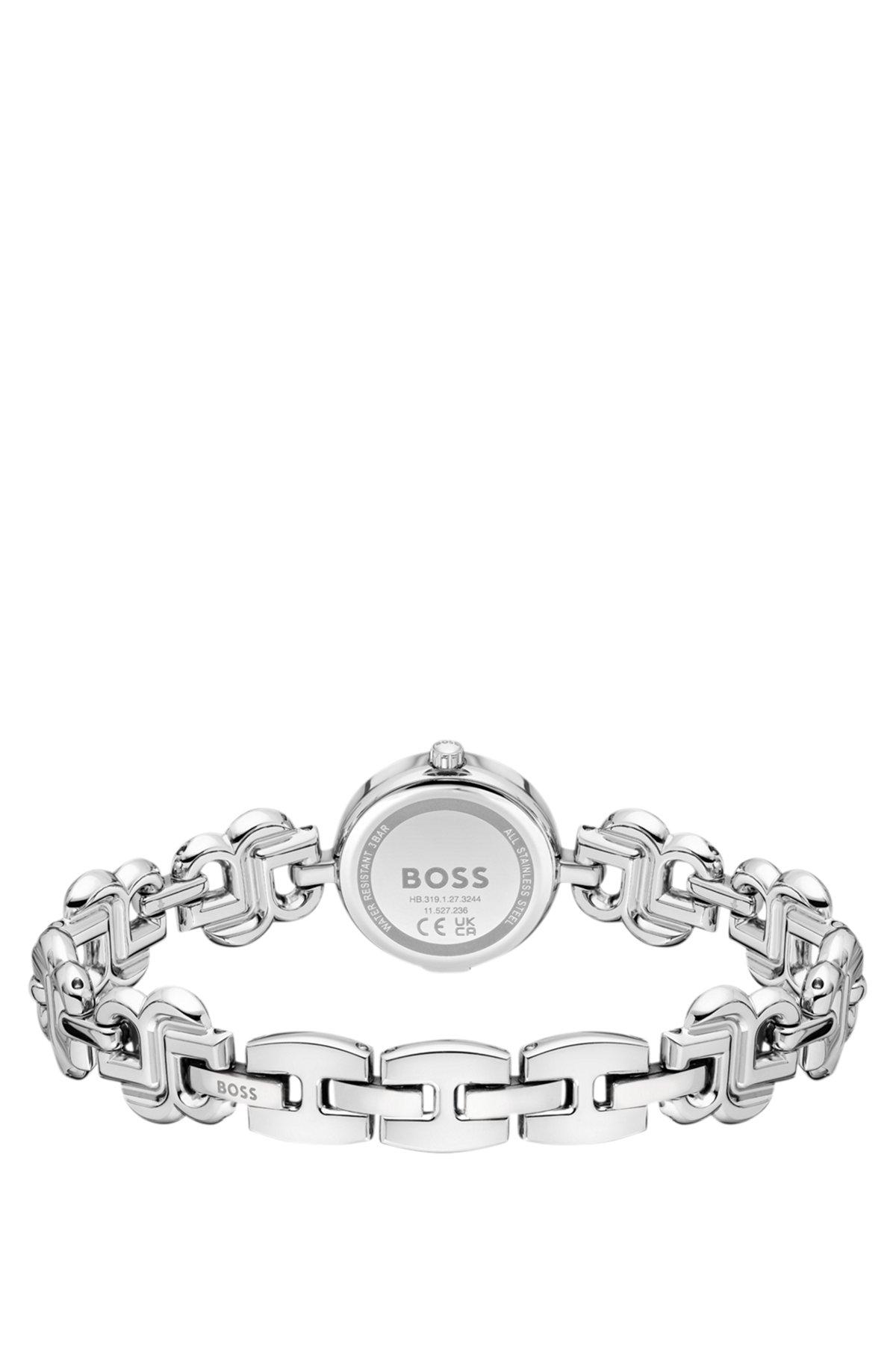 BOSS - Silver-tone watch with Double B monogram-link bracelet Product Image
