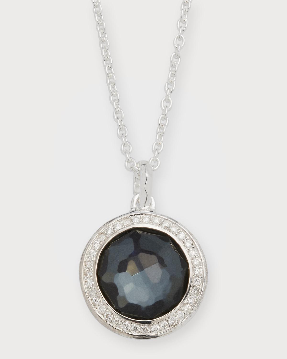 Mini Pendant Necklace in Sterling Silver with Diamonds Product Image