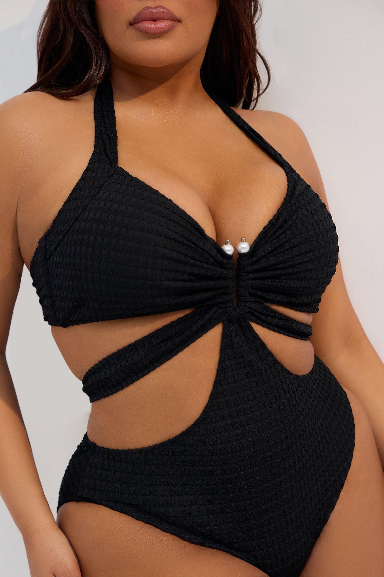 Lost In Paradise Hardware Cutout 1 Piece Swimsuit - Black Product Image