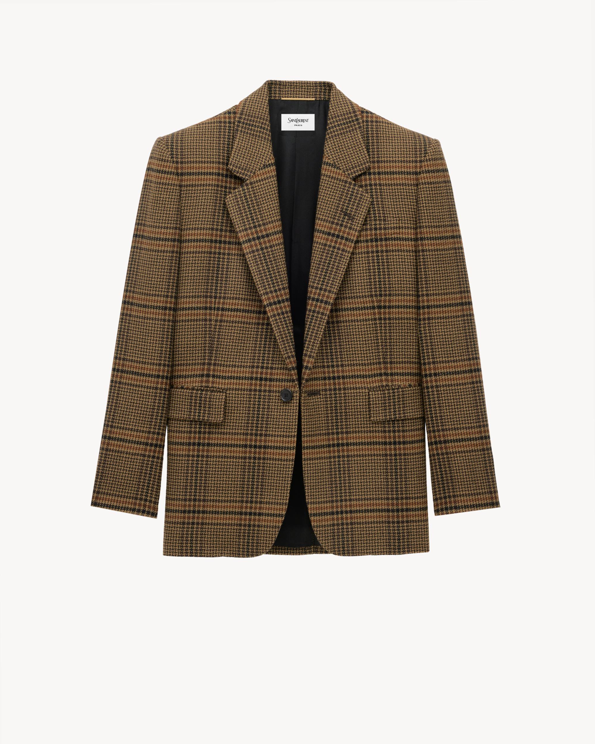 jacket in prince of wales wool Product Image