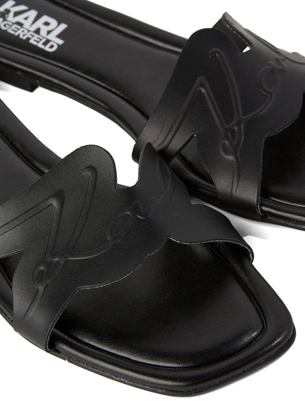 logo-embossed leather sandals Product Image