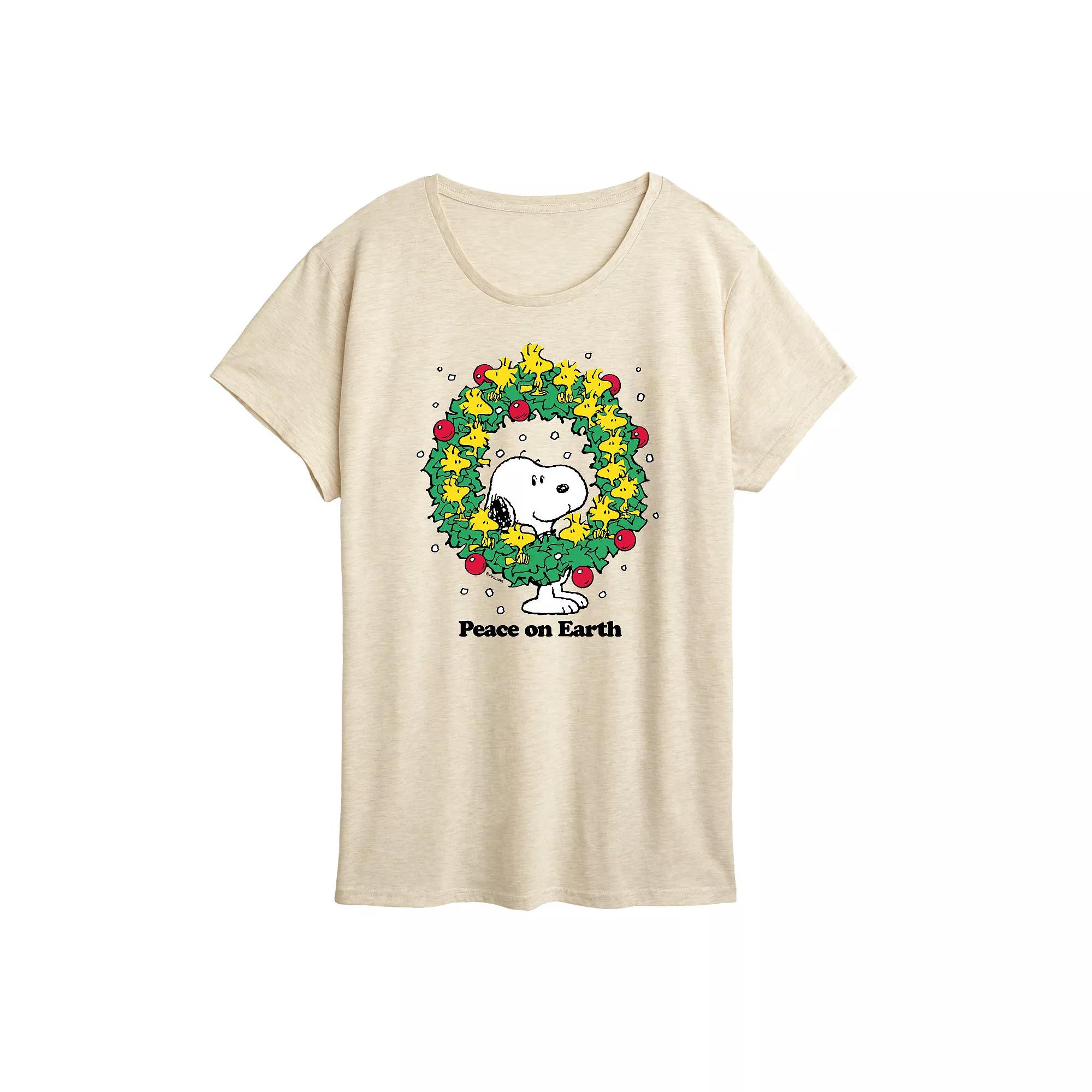 Women's Peanuts Peace On Earth Graphic Tee,  Product Image