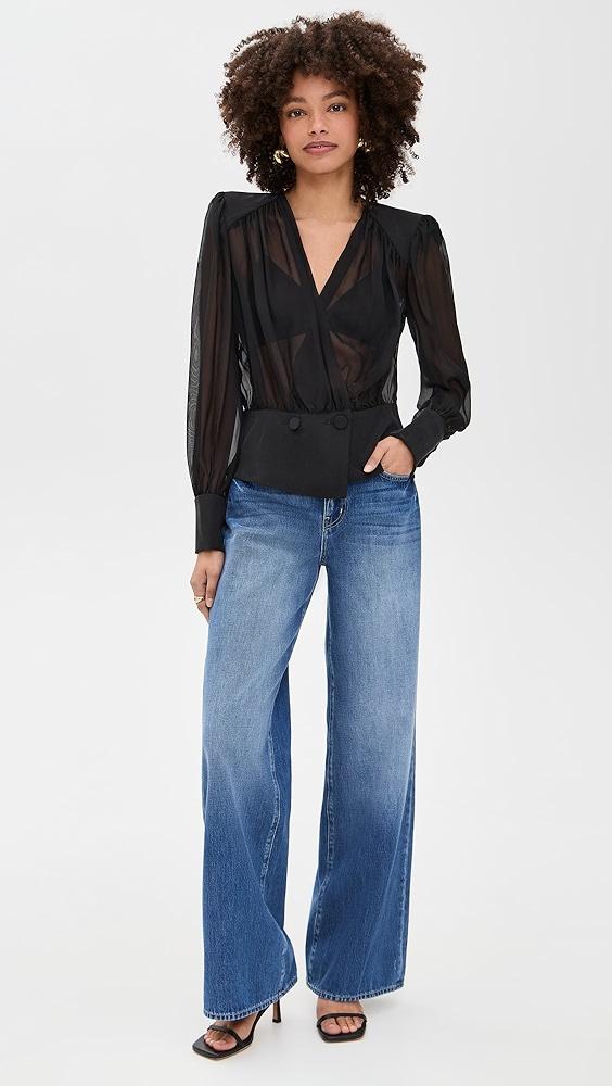 L'AGENCE Yan Front Wrap Blouse | Shopbop Product Image