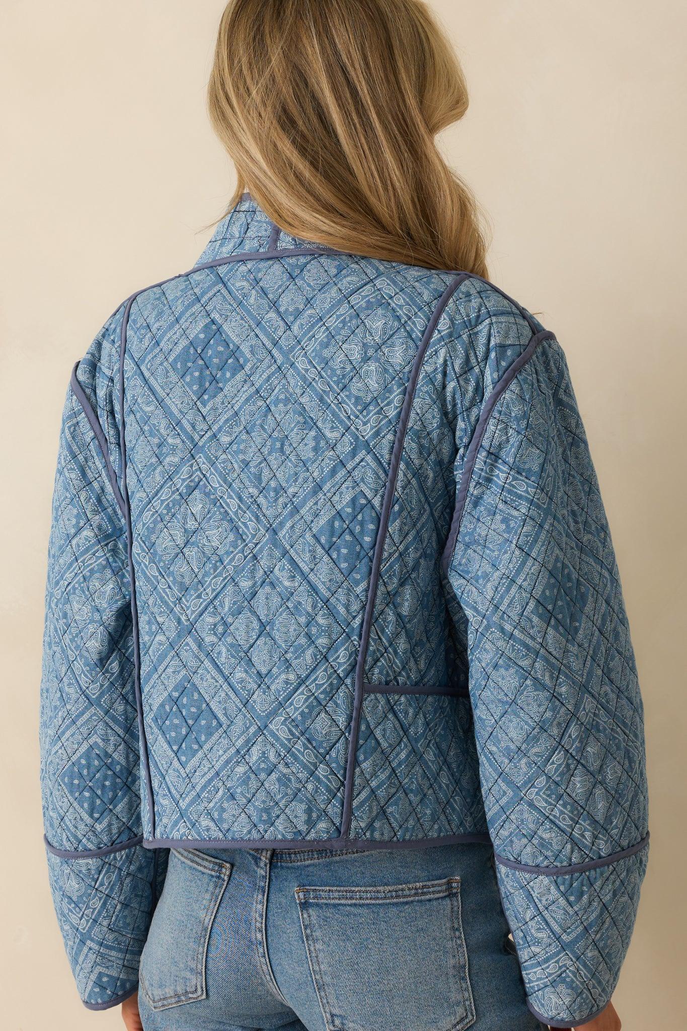 All You Do Light Blue Quilted Jacket Product Image
