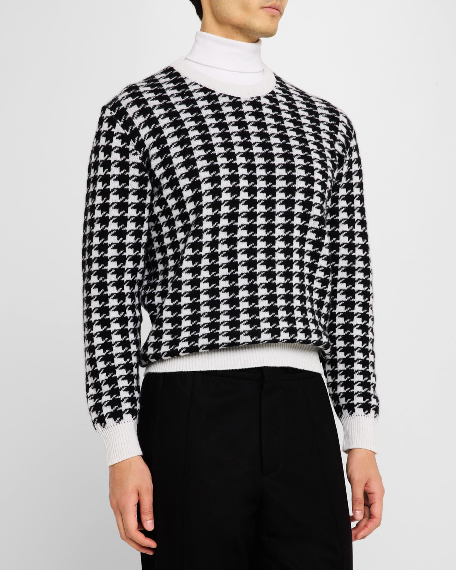 Men's Wool Houndstooth Crewneck Sweater Product Image