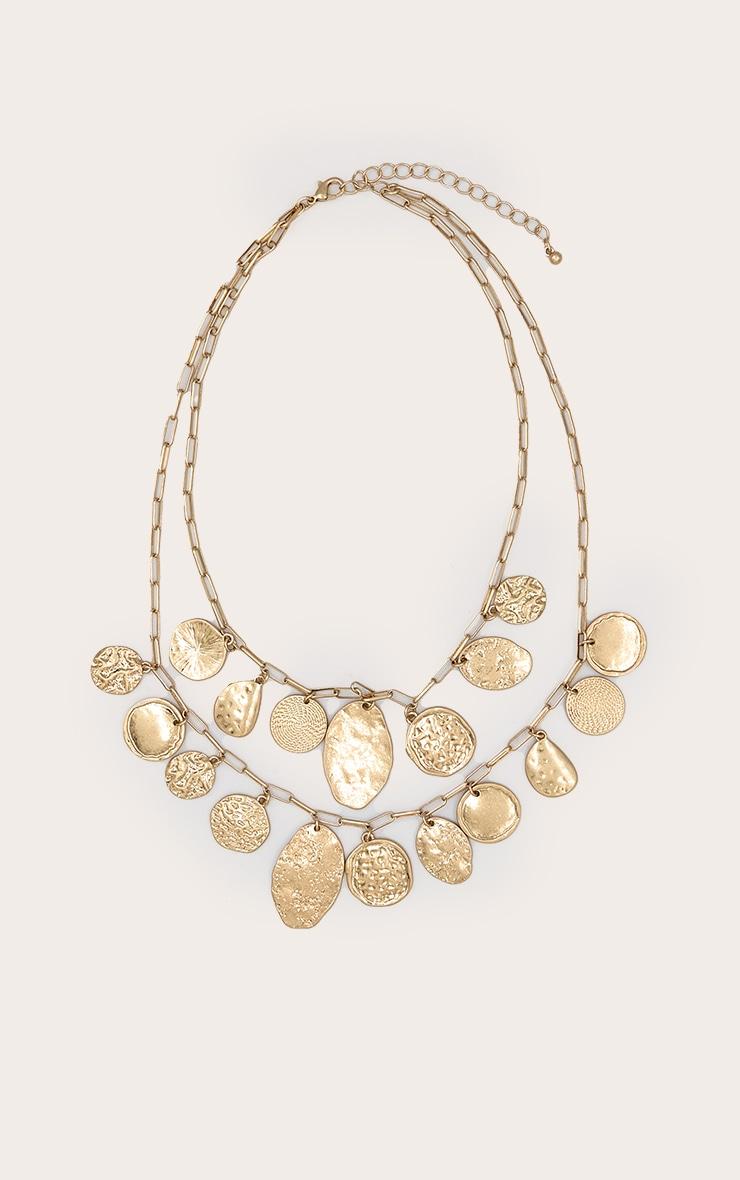 Gold Circular Pendant Charm Necklace Product Image