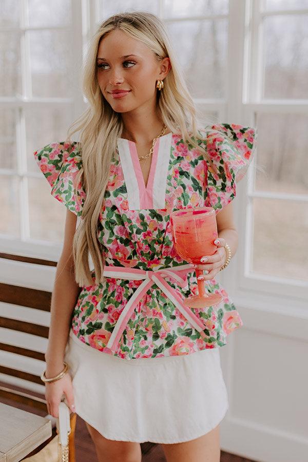 Rose Garden Dreaming Peplum Top Product Image