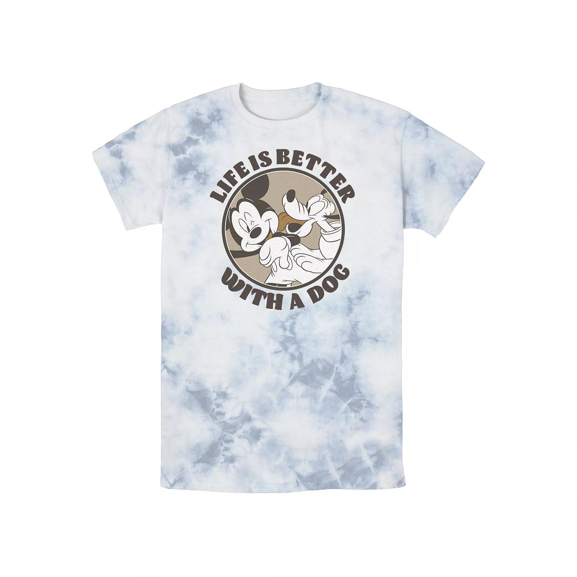 Men's Disney Mickey And Friends Life Is Better With A Dog Bomabrd Wash Tee,  Product Image