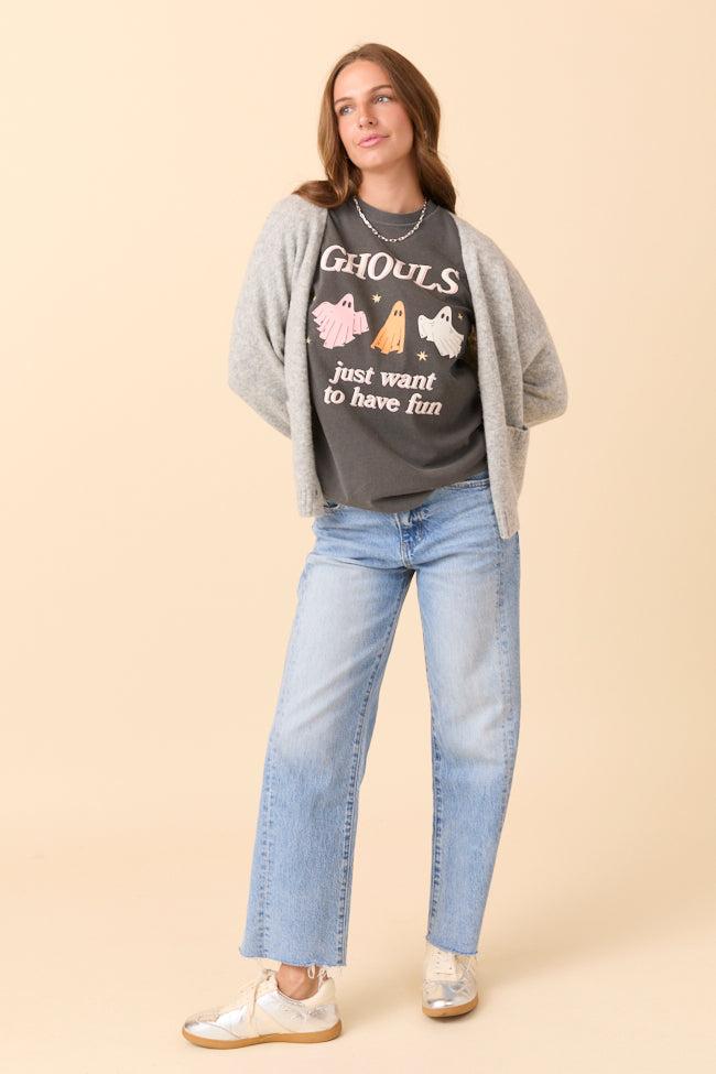 Ghouls Just Want To Have Fun Dark Grey Graphic Tee Product Image