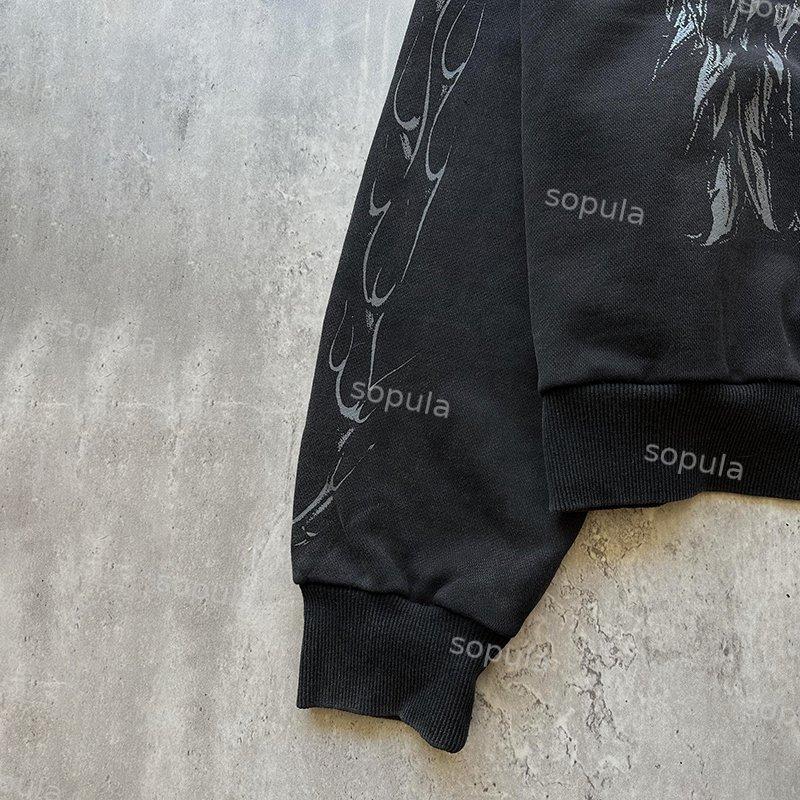 Sopula Vintage Street Wing Flame Graphic Pockets Hoodie Product Image