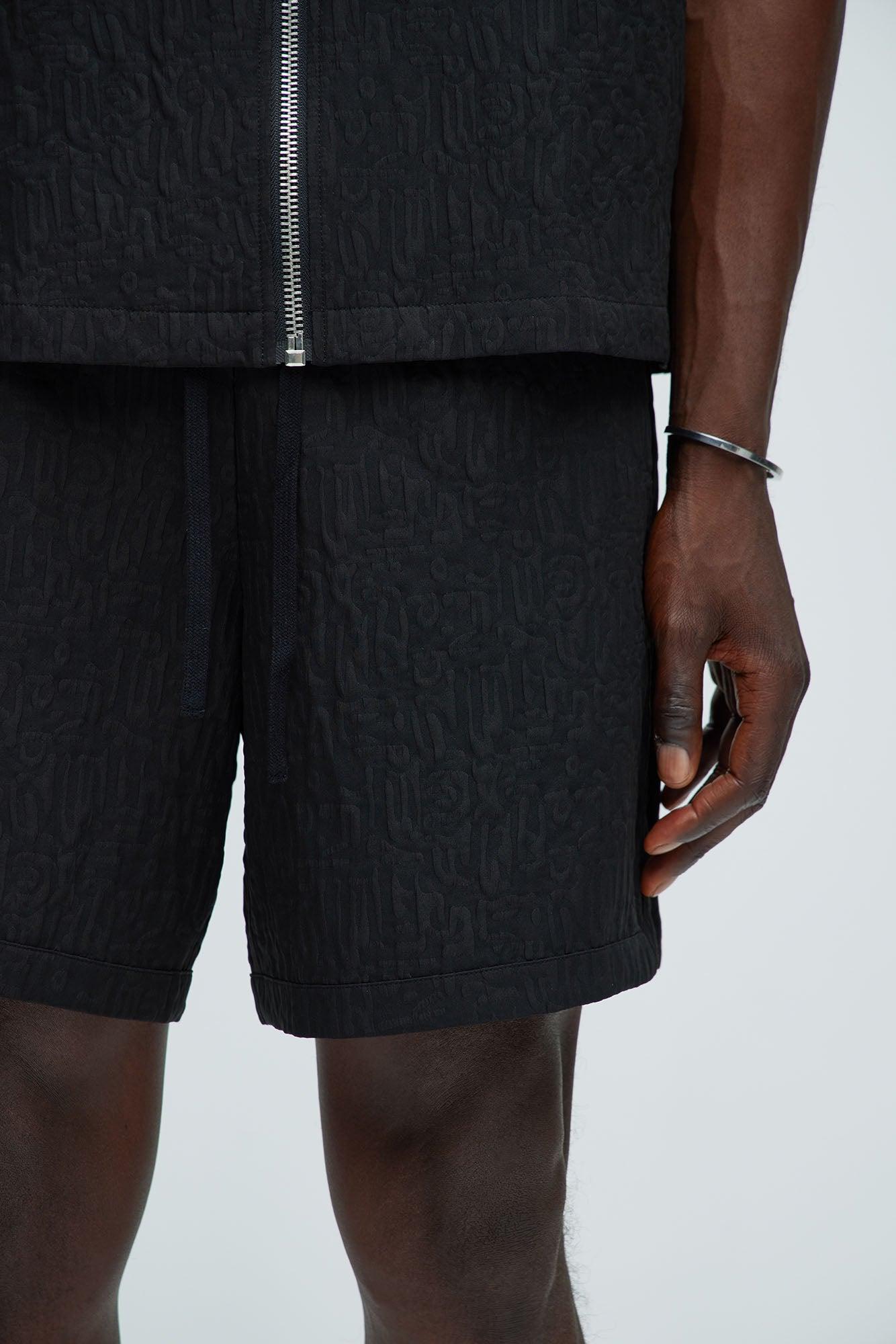 Via Margutta Textured Shorts - Black Product Image