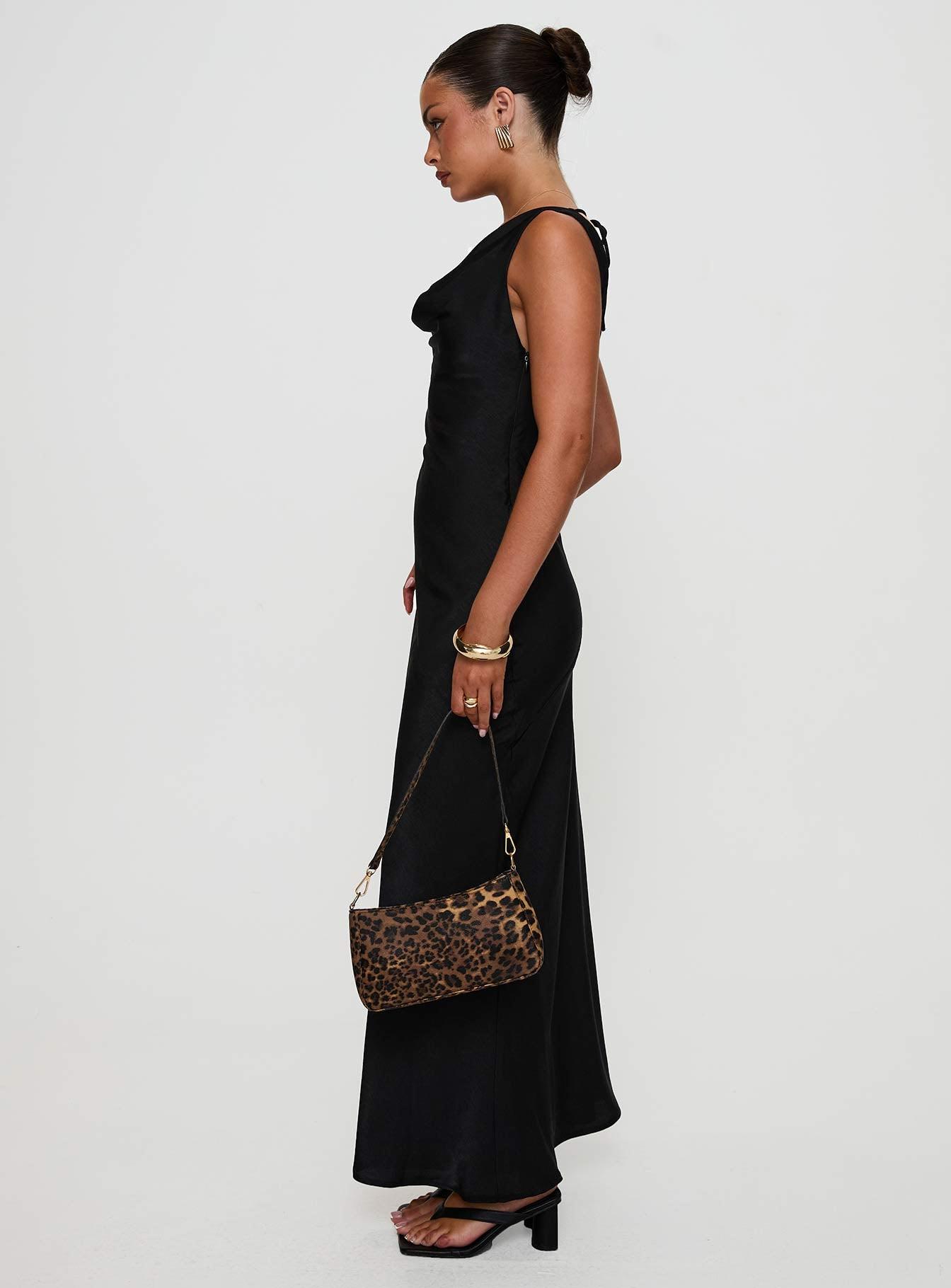 Make Memories Cowl Neck Maxi Dress Black Product Image
