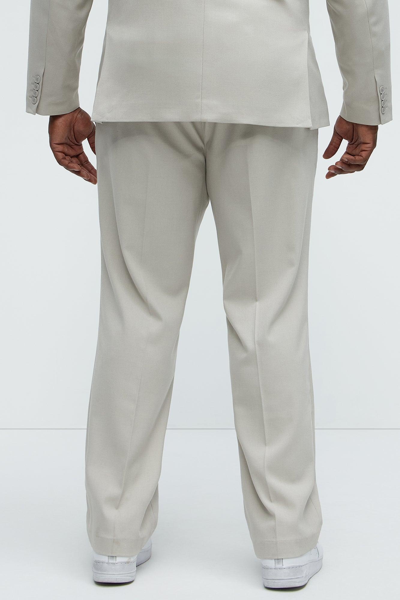 High Peak Straight Suit Trouser - Taupe Product Image