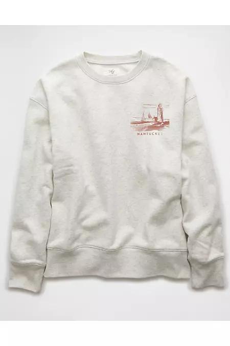 AE Everyday Luxe Destination Graphic Crew Neck Sweatshirt Womens Product Image