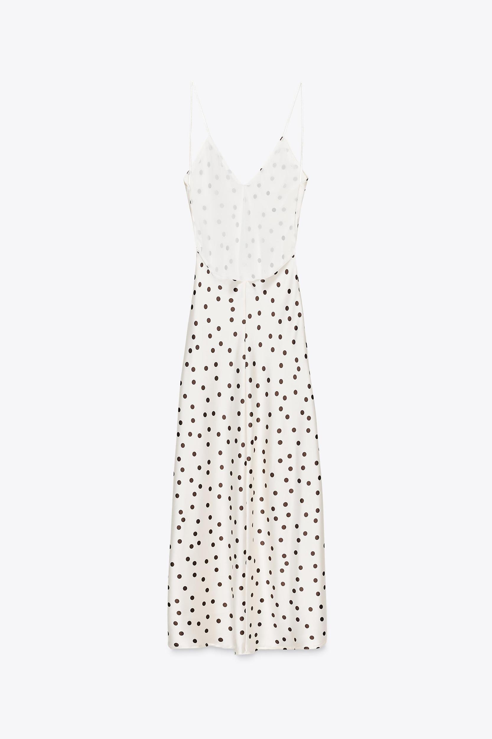 SATIN POLKA DOT MIDI DRESS Product Image
