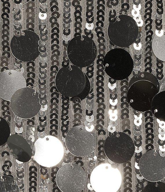 Allison & Kelly Square Neck Spaghetti Strap Allover Sequin Pailette Dress Product Image