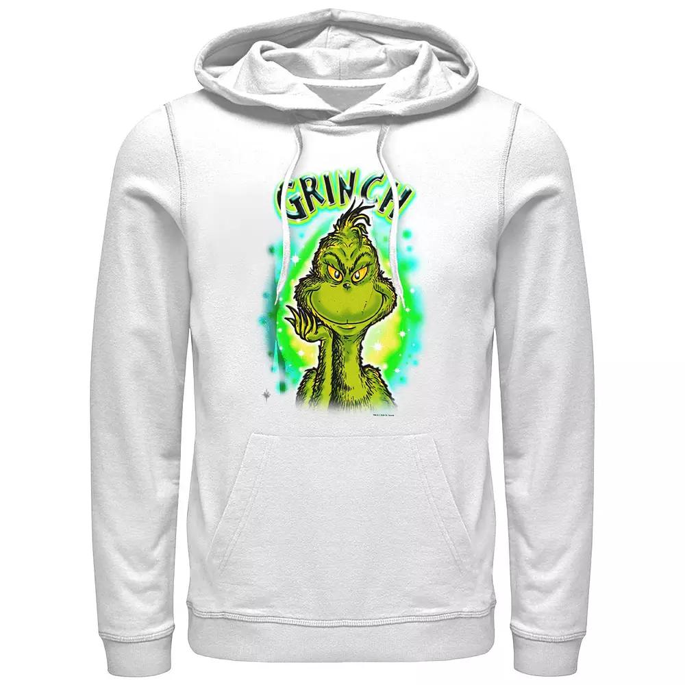 Big & Tall Dr. Seuss Grinch Airbrush Background Graphic Hoodie, Men's,  Product Image