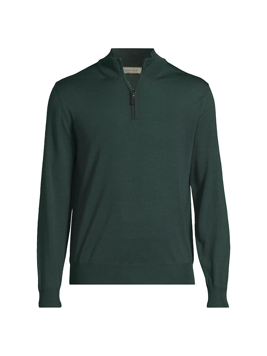 Mens Wool Quarter-Zip Sweater Product Image