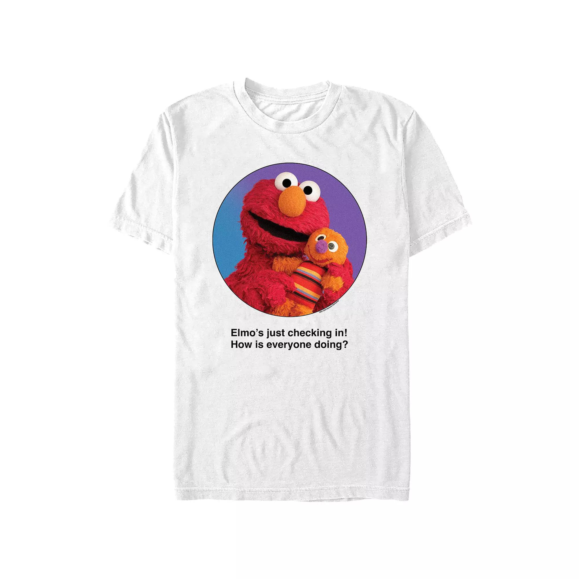Men's Sesame Street Elmo's Just Checking In! Graphic Tee,  Product Image