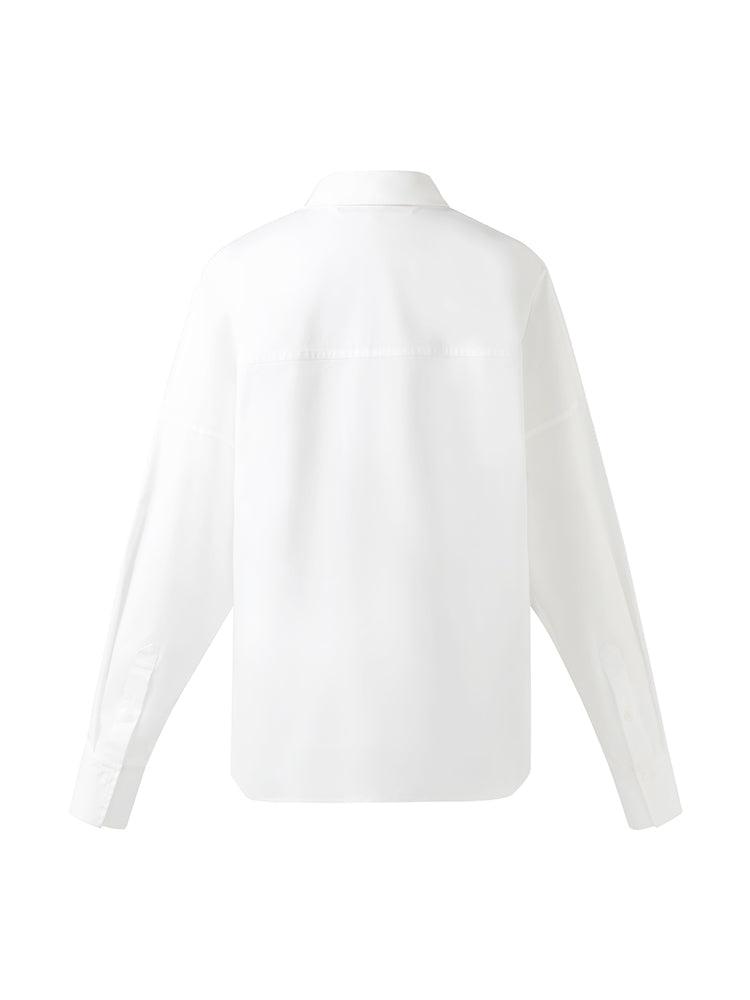 Lapel Oversized V-Neck Women Shirt Product Image