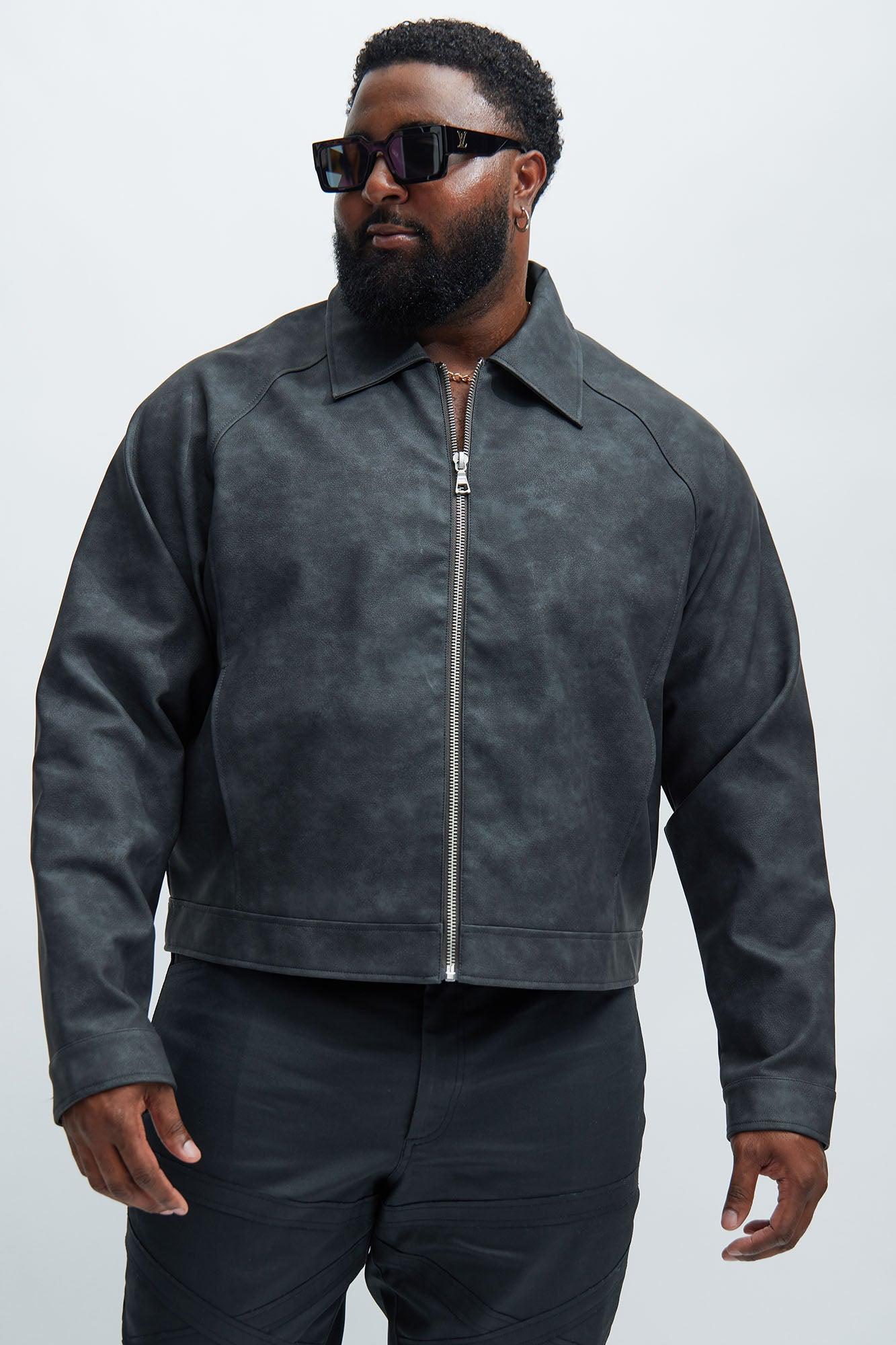 Hailwood Faux Leather Cropped Jacket - Black Product Image