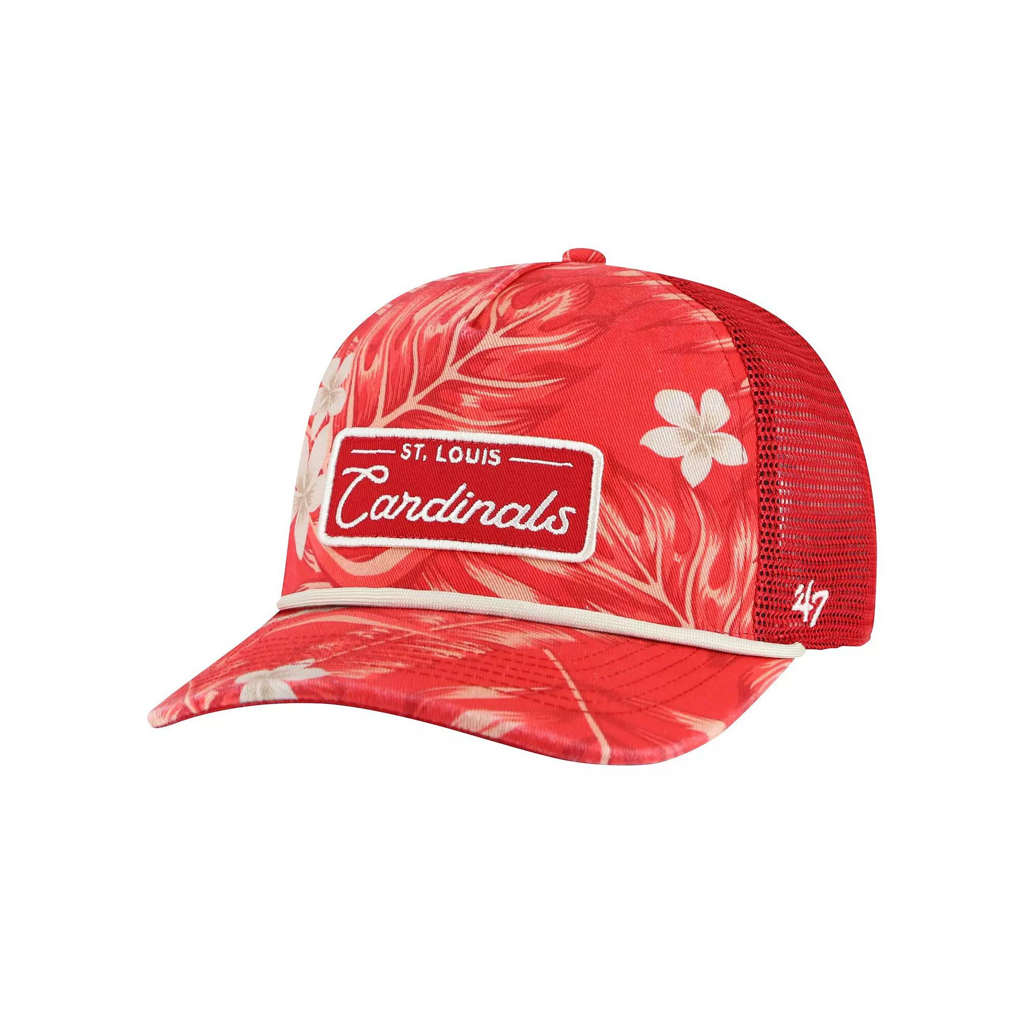 Men's '47 Red St. Louis Cardinals Tropicalia Trucker Hitch Adjustable Hat Product Image