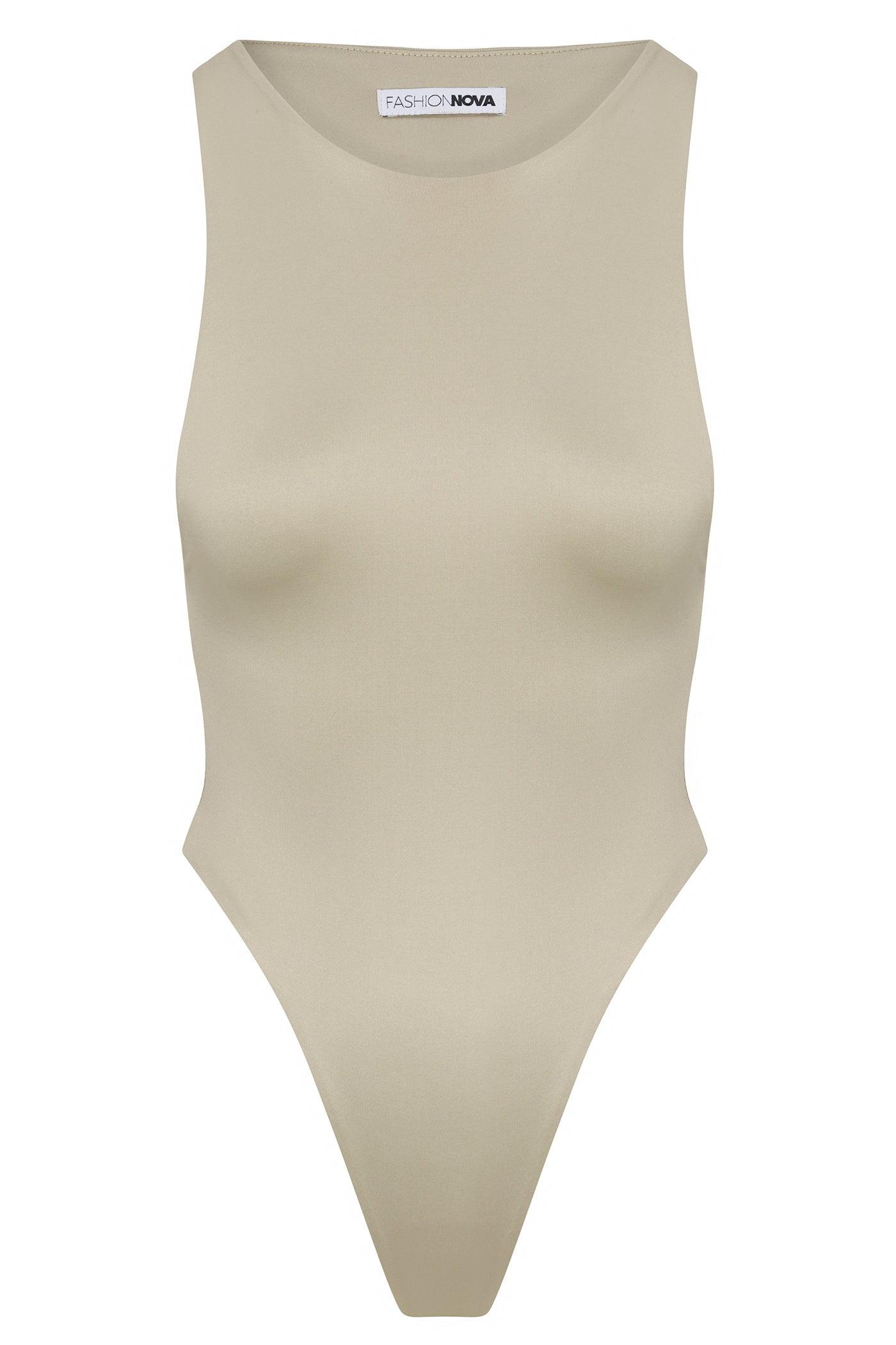Contour Double Lined Scoop Neck Bodysuit - Stone Female Product Image