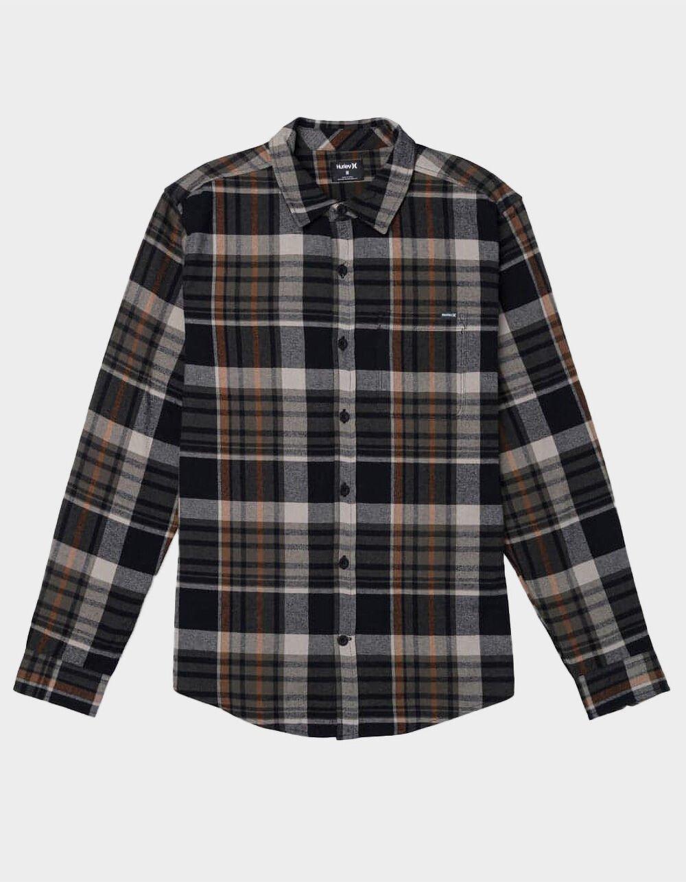 HURLEY Portland Organic Mens Flannel - BLACK COMBO Product Image