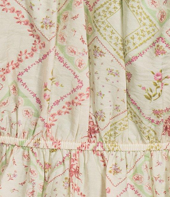 Moa Moa Sleeveless Printed Shirred Babydoll Top Product Image