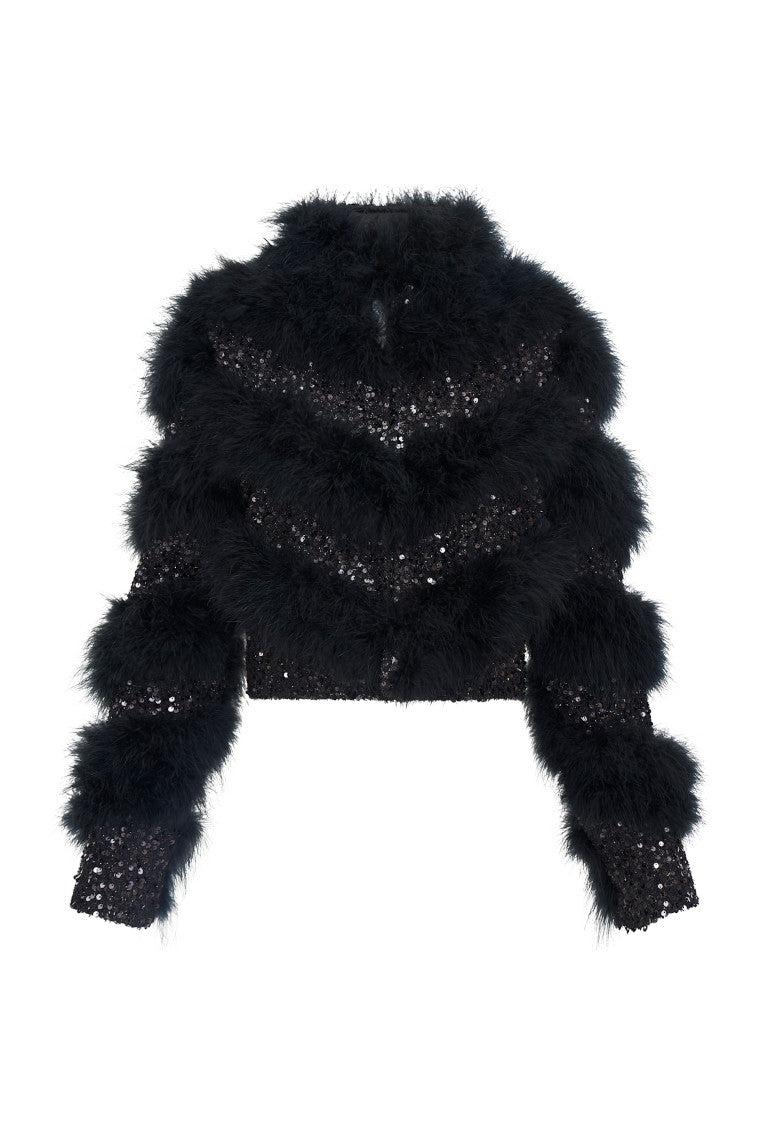 Curran Sequin Feathered Jacket Product Image