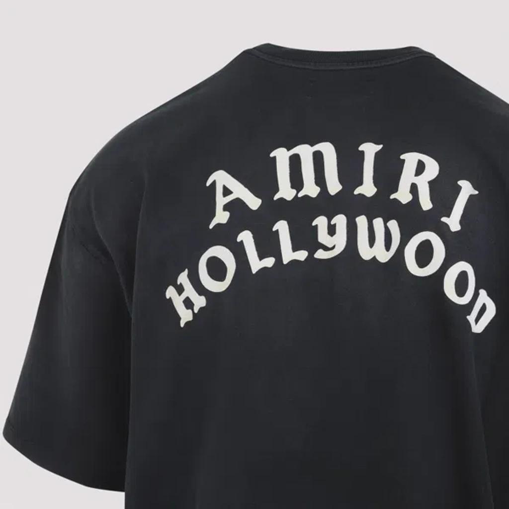 AMIRI Black Crewneck T-shirt With Logo Lettering On Front And Rear Product Image