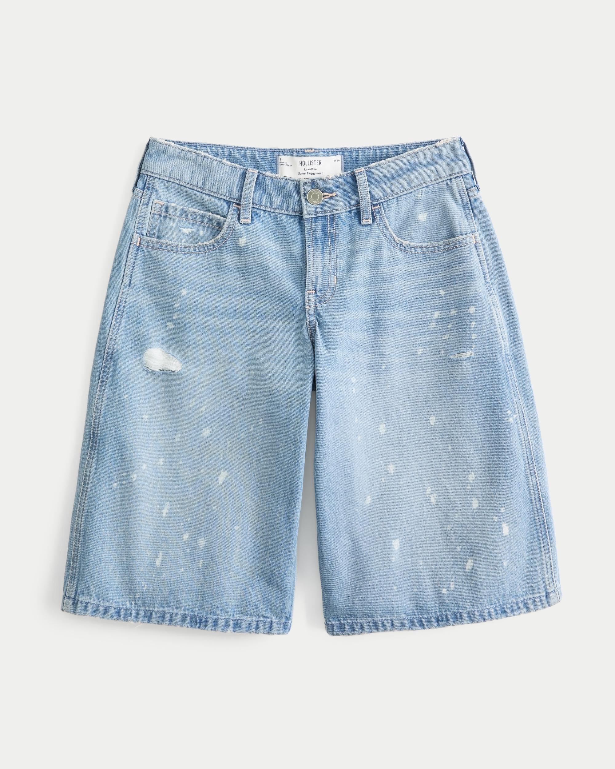 Low-Rise Distressed Super Baggy Jort Product Image