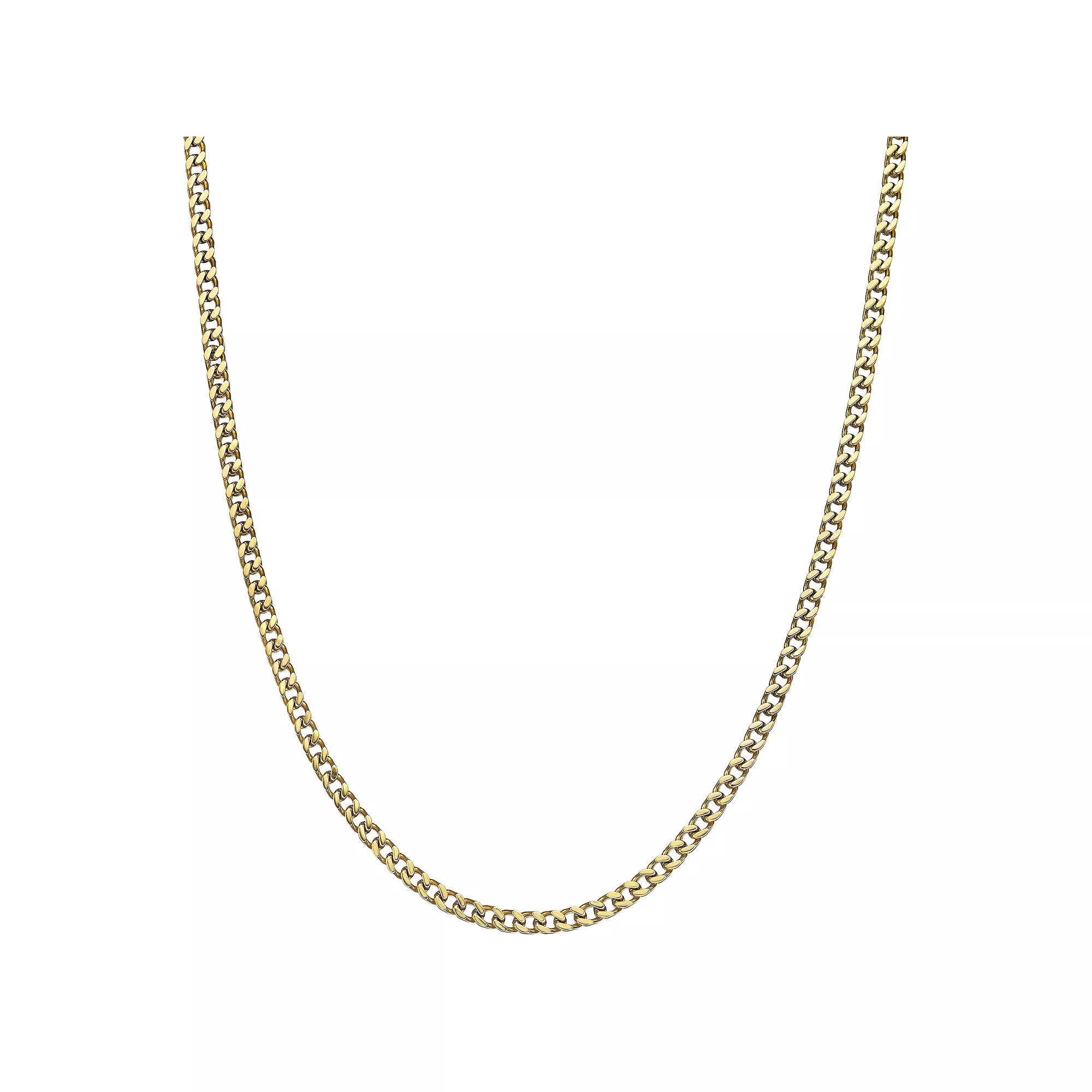 Mens LYNX Stainless Foxtail Chain Necklace Gold Tone Product Image