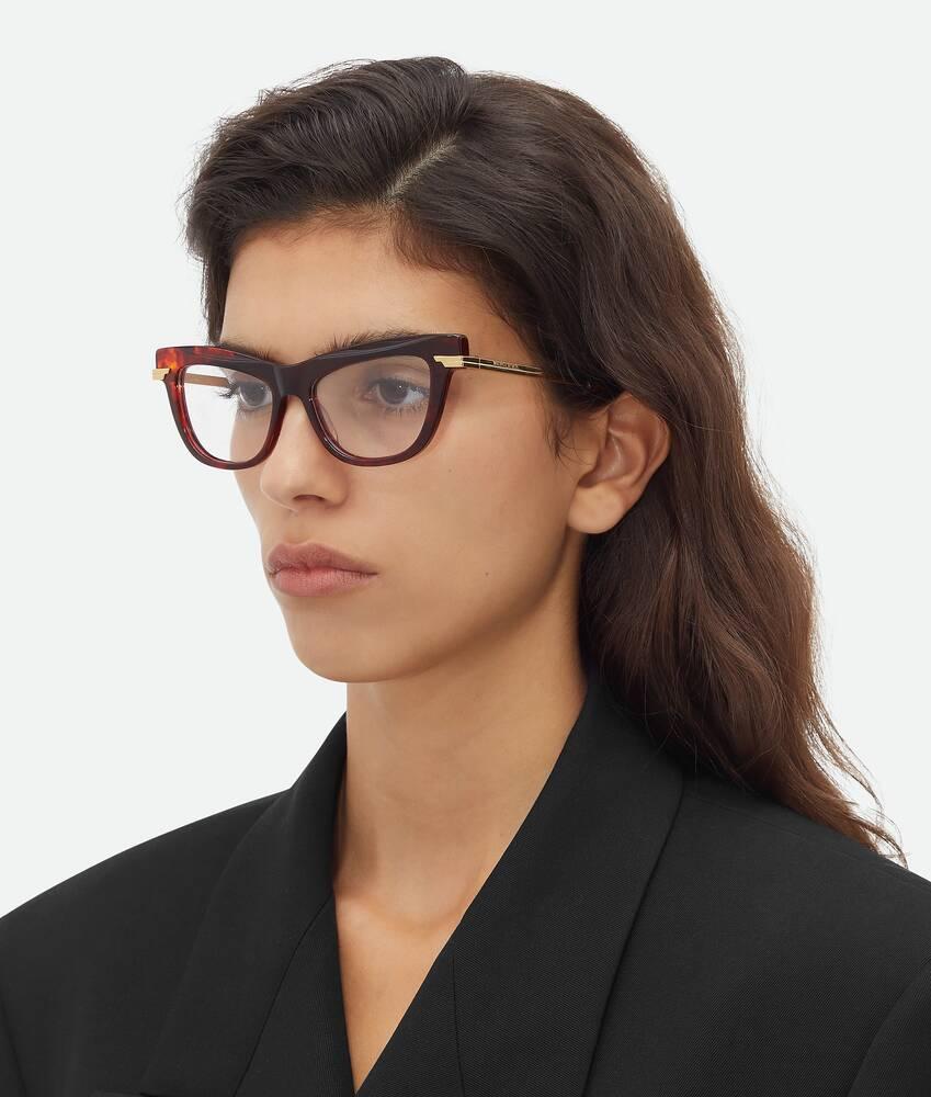 Women's Classic Recycled Acetate Cat Eye Eyeglasses in Havana/transparent Product Image