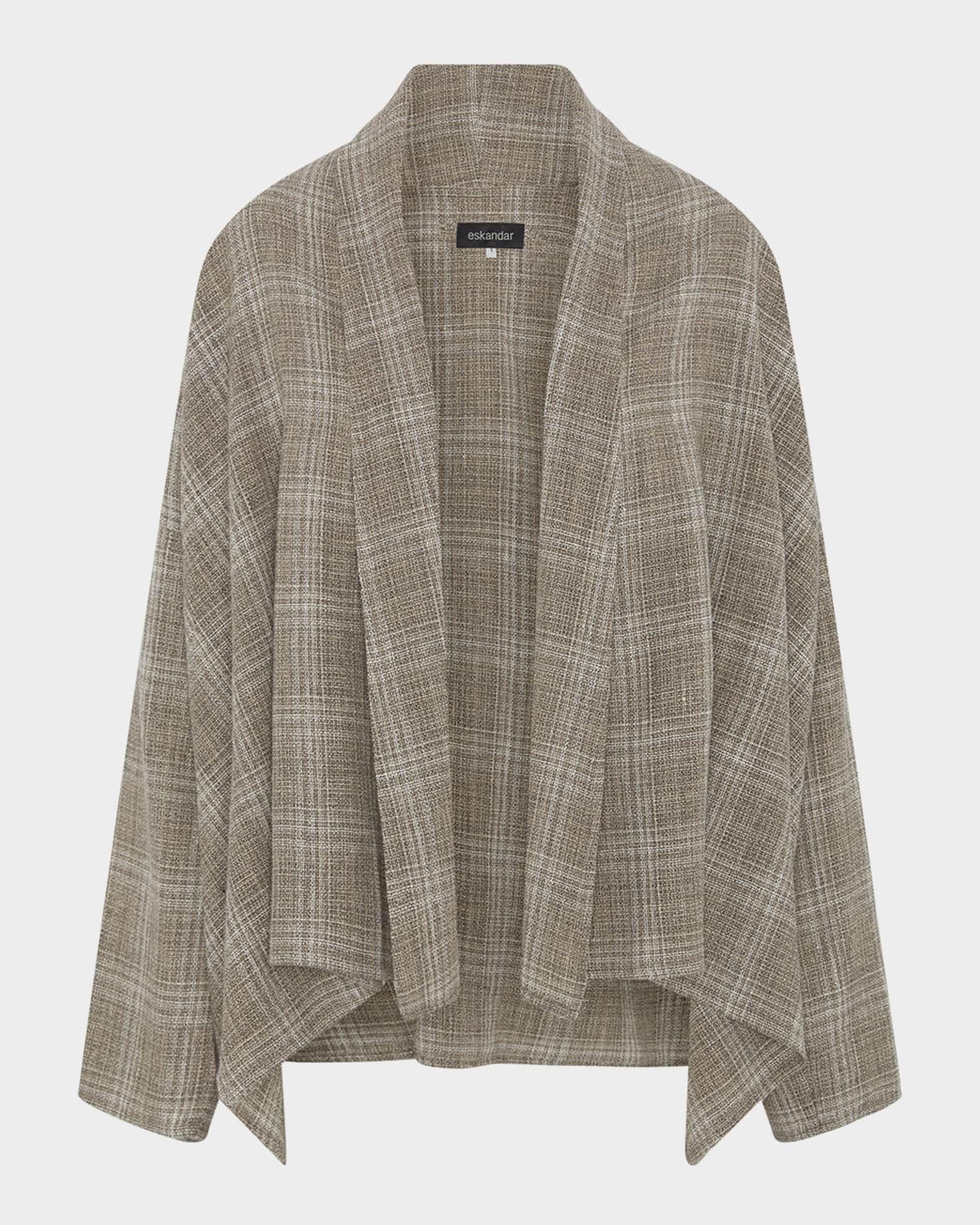 Wide A-Line Scrunch Shawl-Collar Jacket (Mid Plus Length) Product Image