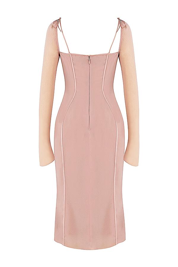 Ophelia  blush cutout midi dress Product Image