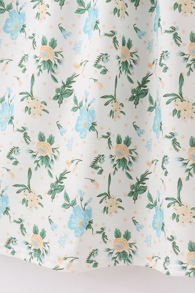 Green floral print mom dress Product Image