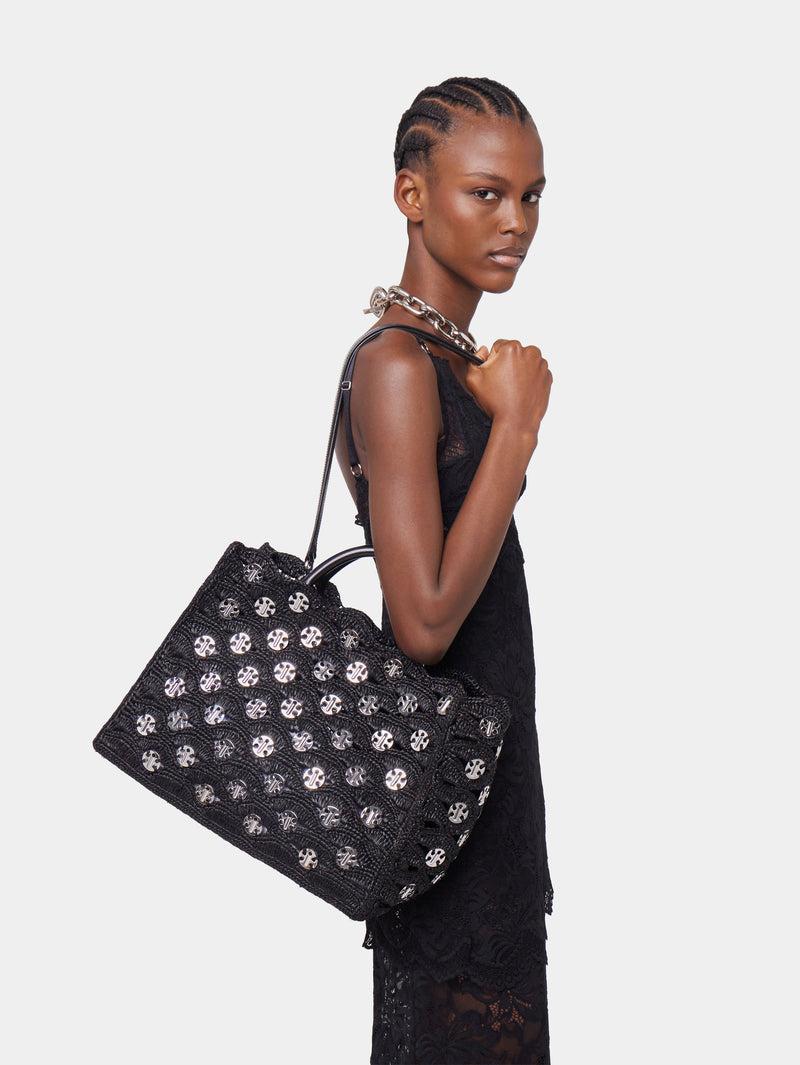 BLACK TOTE BAG IN RAFFIA Product Image