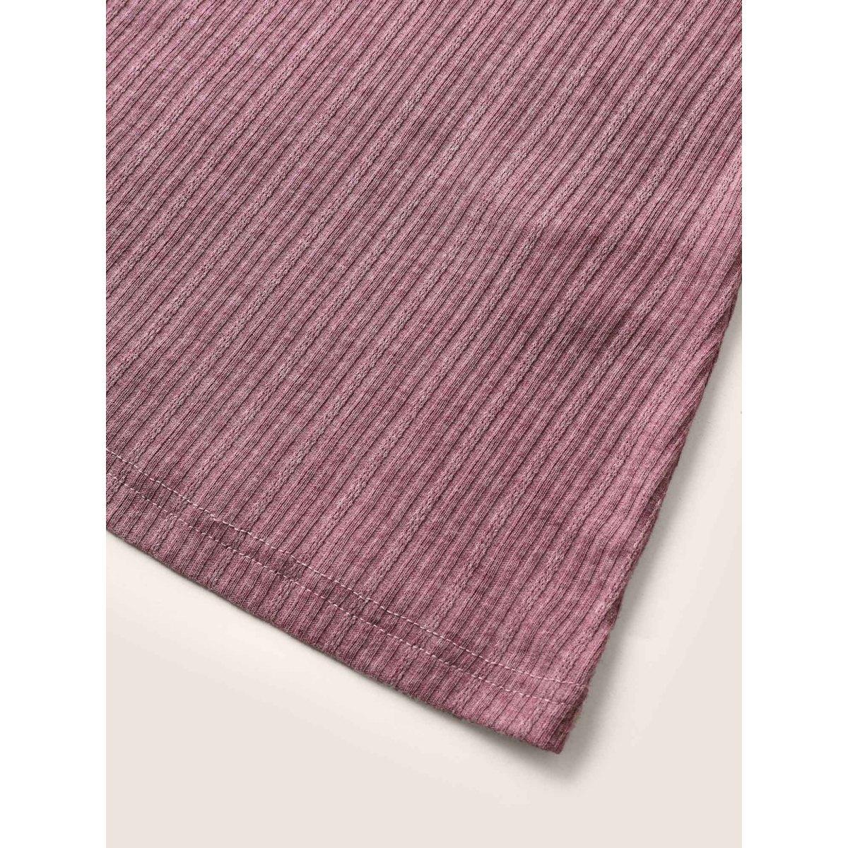 Plus Size Texture Patchwork Ruffles Drawstring Loungewear Set Women DustyPink Texture Sleeveless Non Leisure Loungewear Sets BloomChic 22-24/3X Product Image