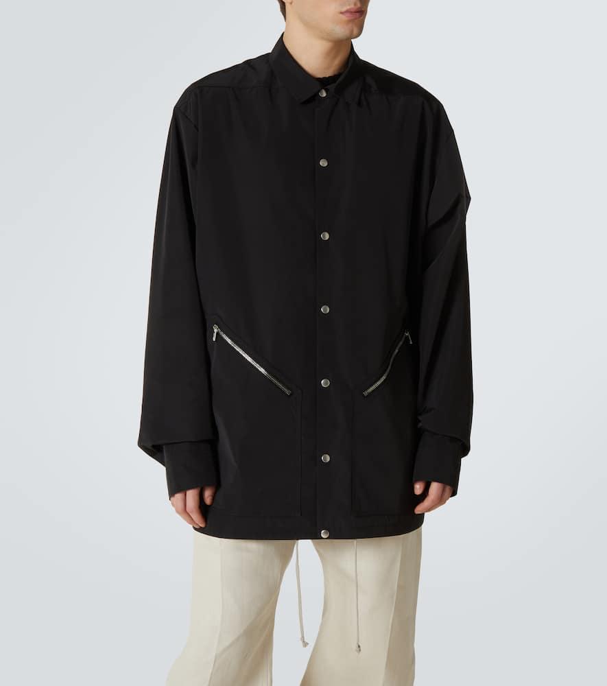 RICK OWENS Collar Point Sleeves Long Drawstring Zip In Black Product Image