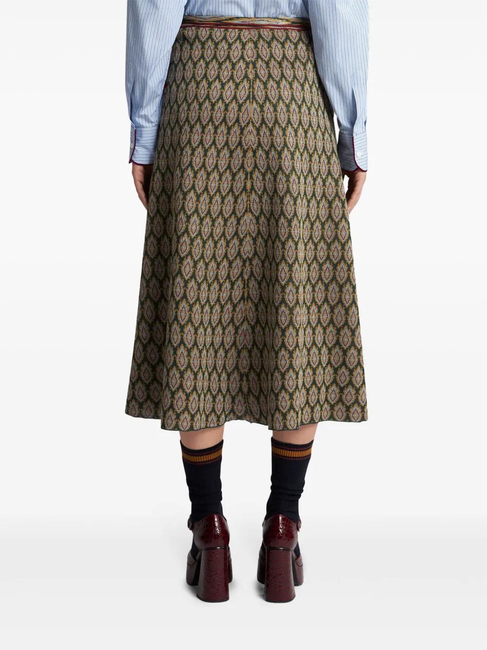jacquard-knit wrap midi skirt Product Image