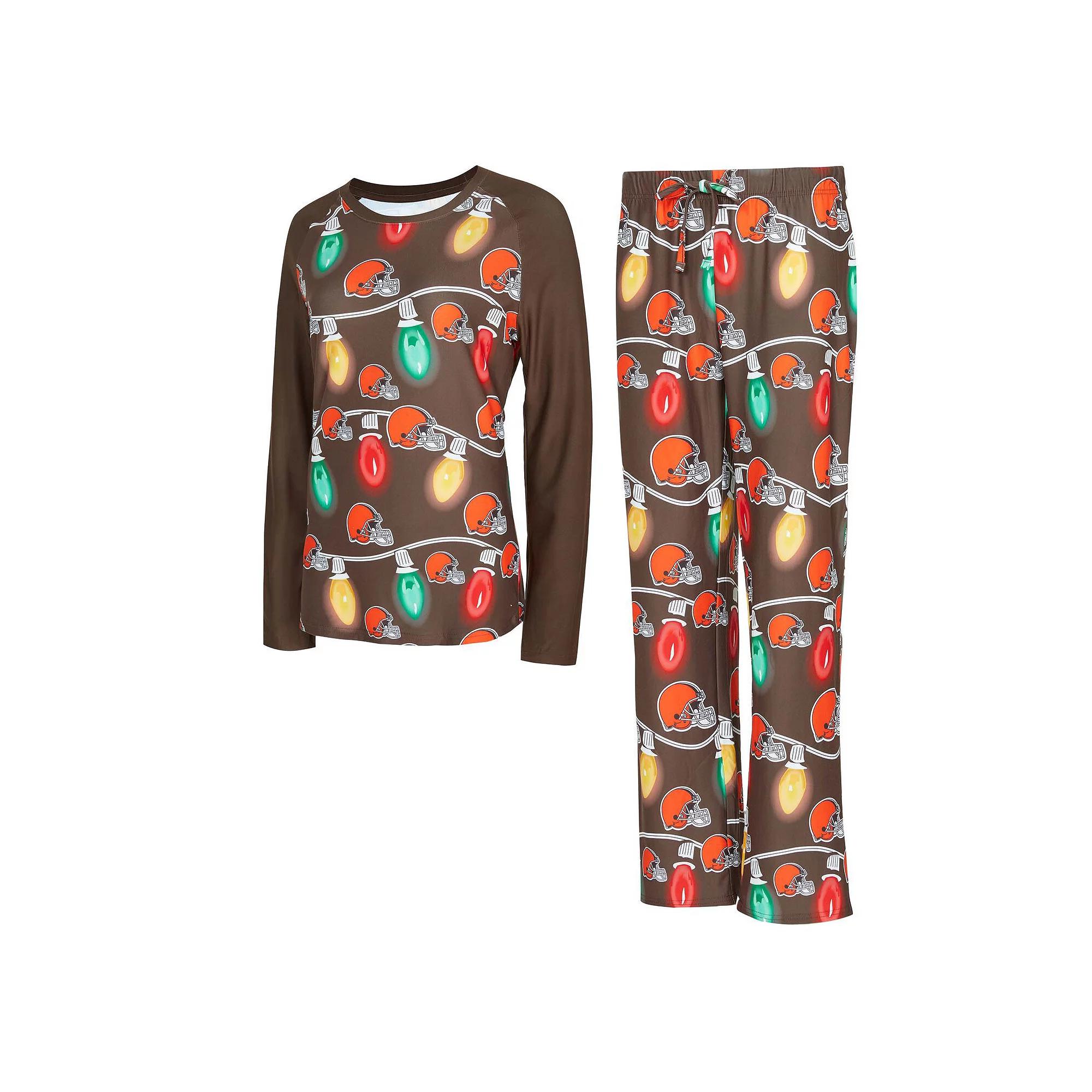 Women's Concepts Sport Cleveland Browns Garland Knit Raglan Long Sleeve T-Shirt & Pants Set,  Product Image