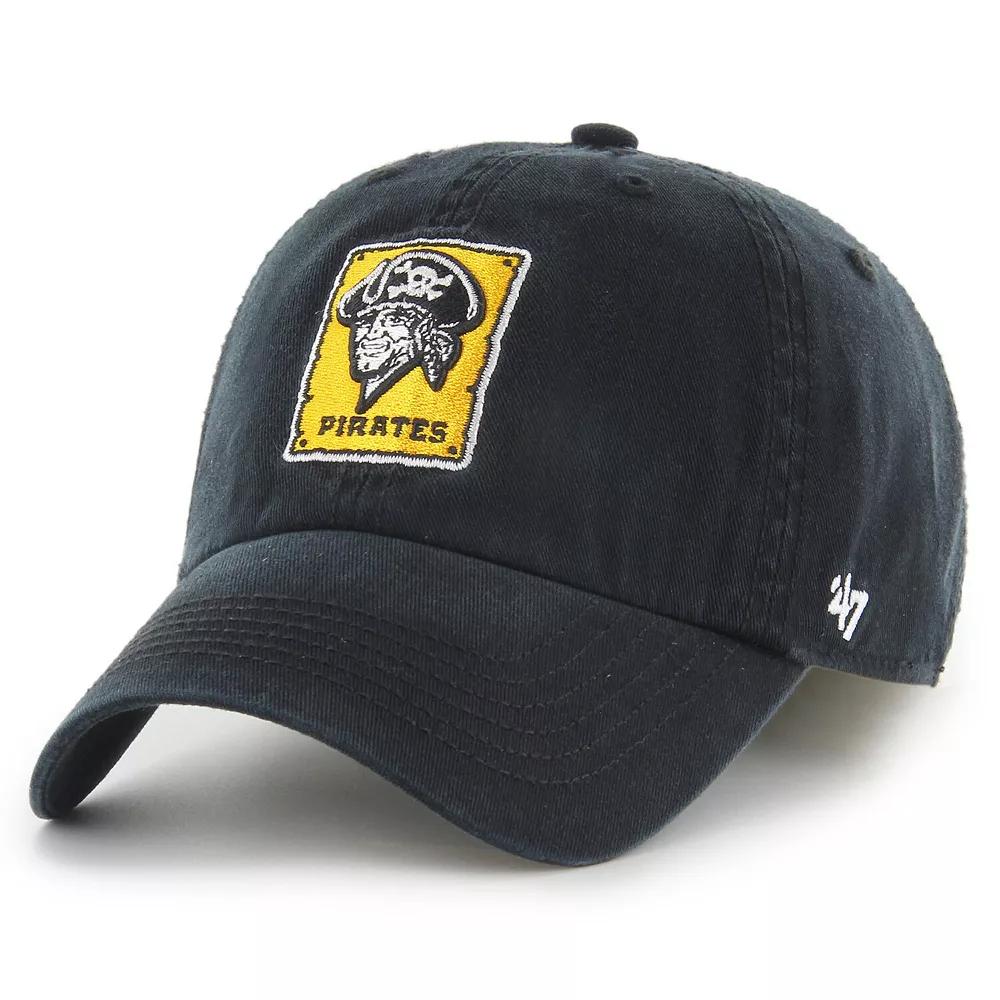 Men's '47 Black Pittsburgh Pirates Cooperstown Collection Franchise Fitted Hat, Size: Medium Product Image