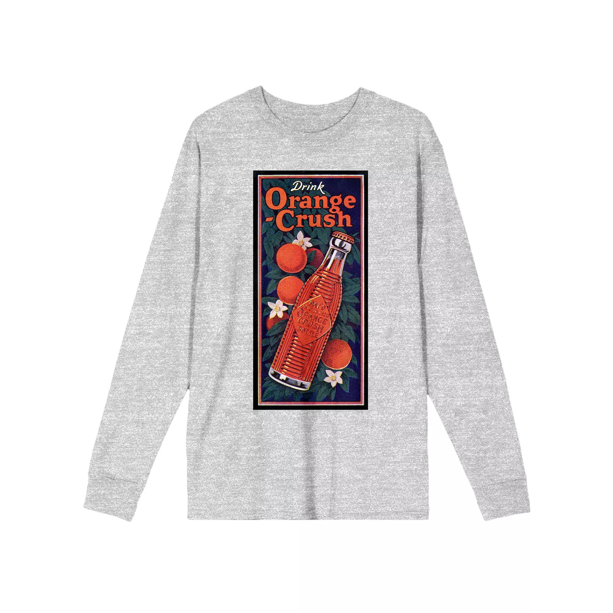 Men's Drink Orange Crush Long Sleeve Tee, Size: Small, Gray Product Image