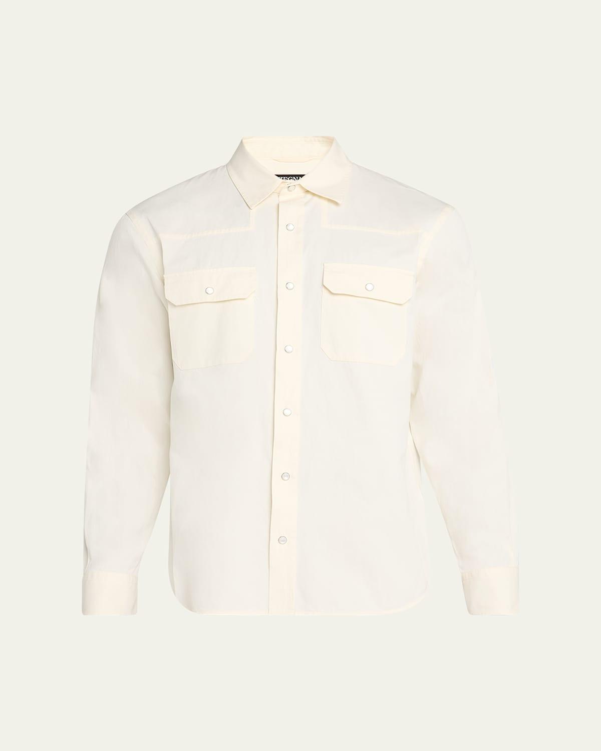 Mens Cotton and Linen Western Shirt Product Image