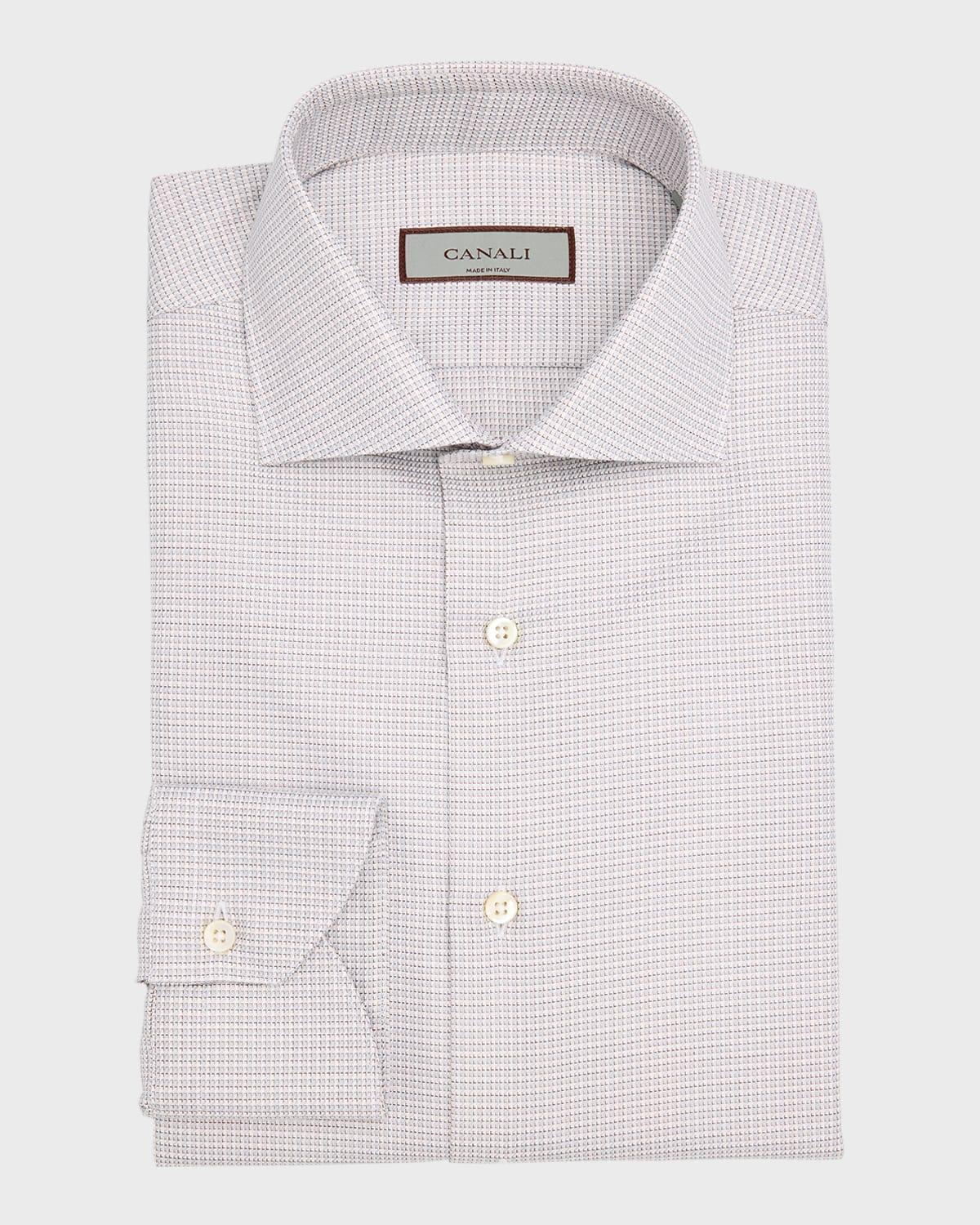 Men's Cotton Micro-Check Dress Shirt Product Image