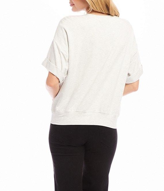 Karen Kane French Terry Crew Neck Dropped Shoulder Short Sleeve Tee Product Image