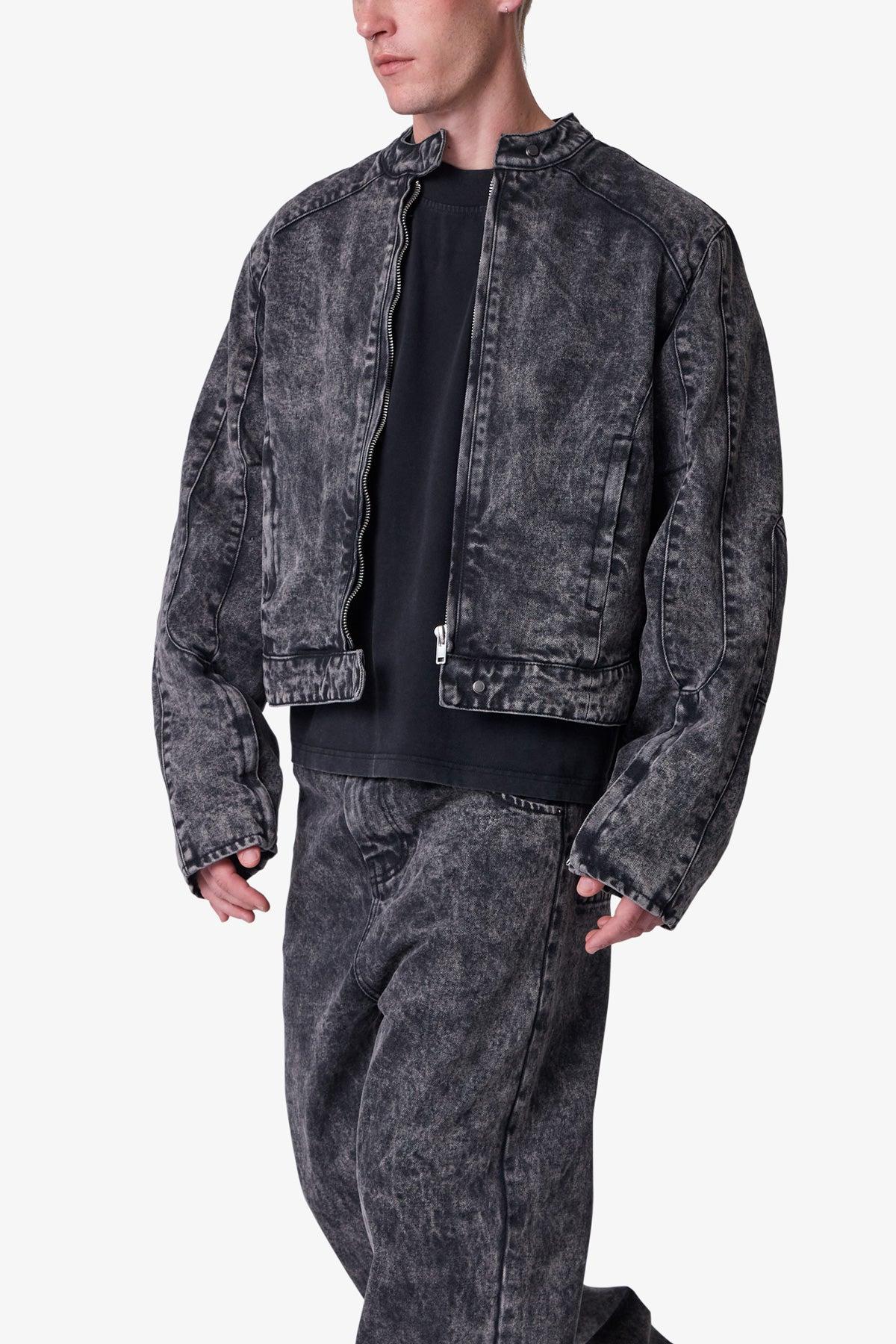 Moto Denim Jacket - Vintage Black Product Image