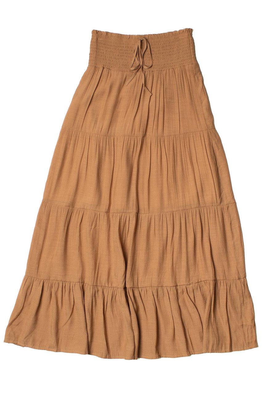 Clay Smocked Waist Maxi Skirt Product Image